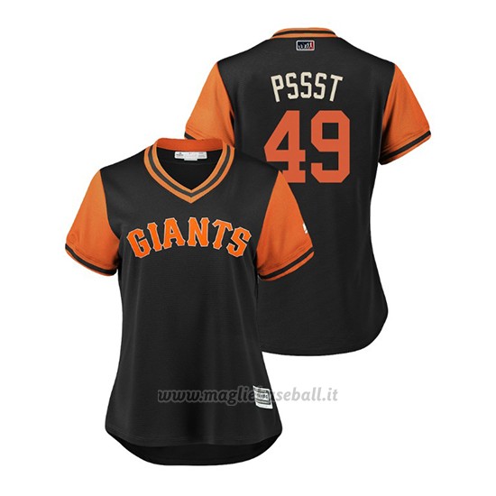 Maglia Baseball Donna San Francisco Giants Sam Dyson 2018 Llws Players Weekend Pssst Nero